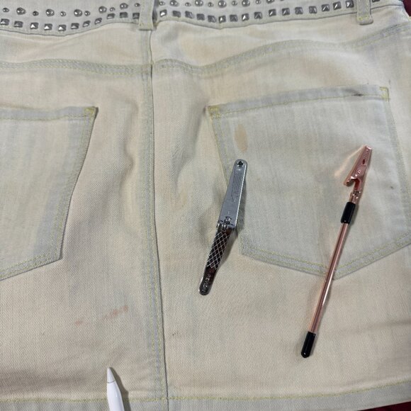 Axara Paris Denim Studded Mini Skirt size 40 (US 8) read notes - Picture 12 of 14